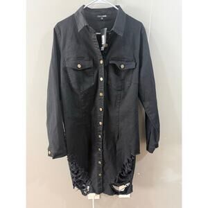 NWT 2X Fashion Nova black jean dress